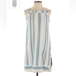 New For Cynthia  Striped Linen Blend Shift Dress